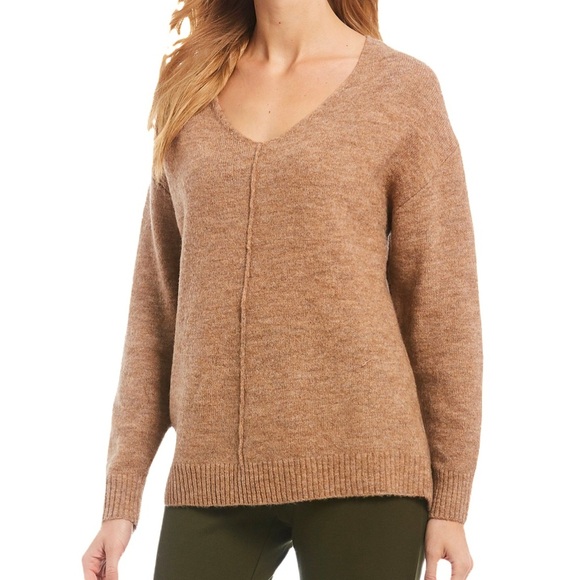 NWT Gibson & Latimer V-Neck Jersey Knit Sweater - Picture 1 of 9